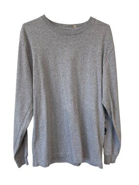 Carhartt T Shirt Small Crewneck Loose Fit Long Sleeve Spell Out Logo Gray Work